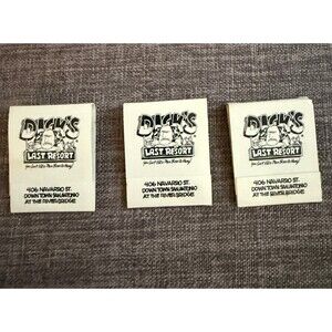 Vintage Lot of 3 Dick's Last Resort Downtown San Antonio Matchbooks *Unstruck*